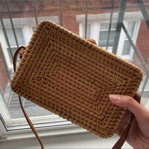 Rectangle Crossbody Rattan Bali Bag